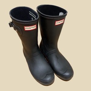 Hunter Original Tour Short Matte Rainboots Blk sz 8
